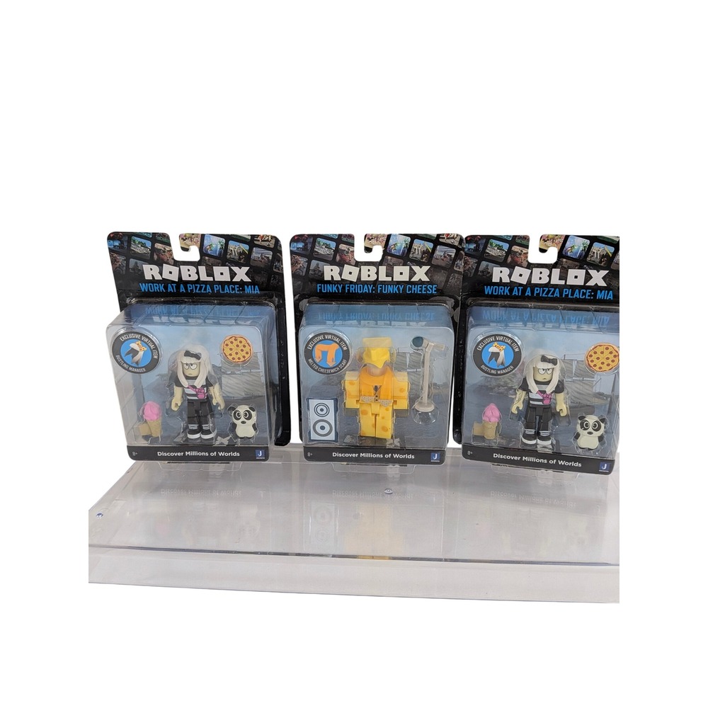 Roblox Work  Pizza Place Mia & Funky Friday Funky Cheese Action Figure Lot 3pk